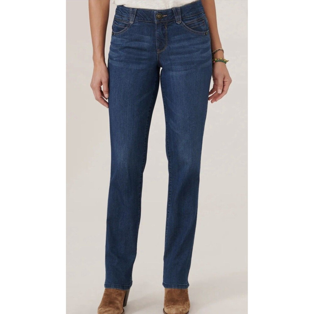 Democracy Ab Solution Booty Lift Straight Leg Stretch Jeans Womens Blue Size 10